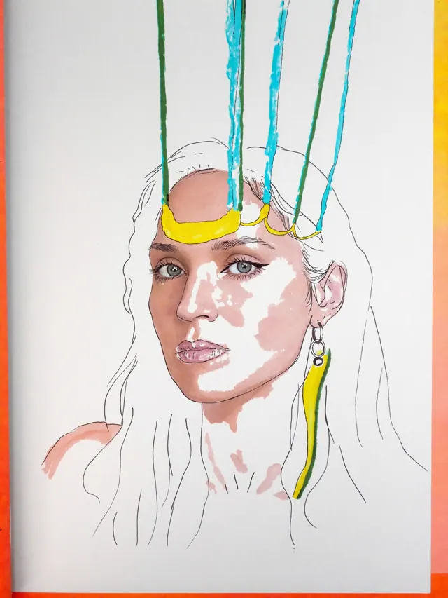 Small line portrait of Zo, a Grove & Grain visitor