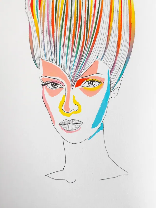 Small line portrait of Pia, a Grove & Grain visitor
