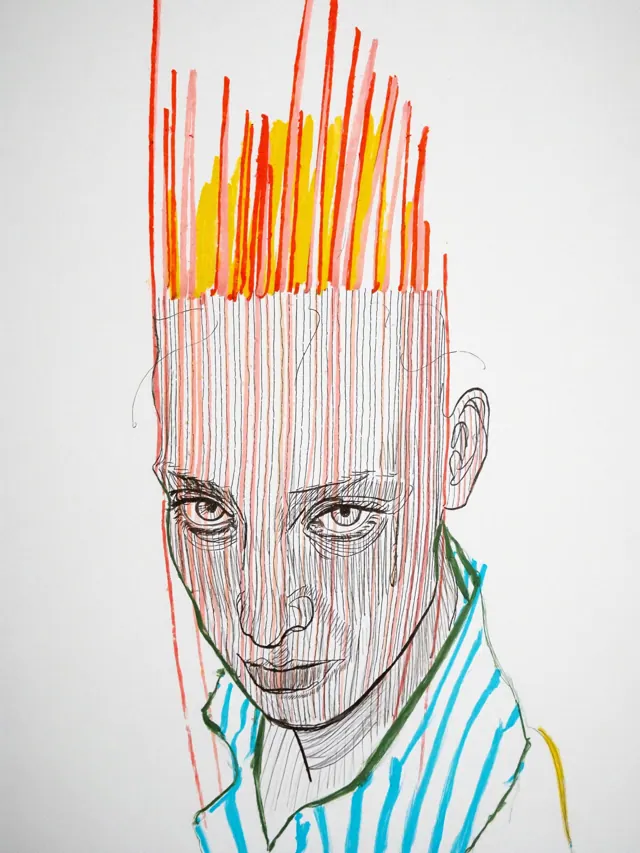 Small line portrait of Hedda, a Grove & Grain visitor