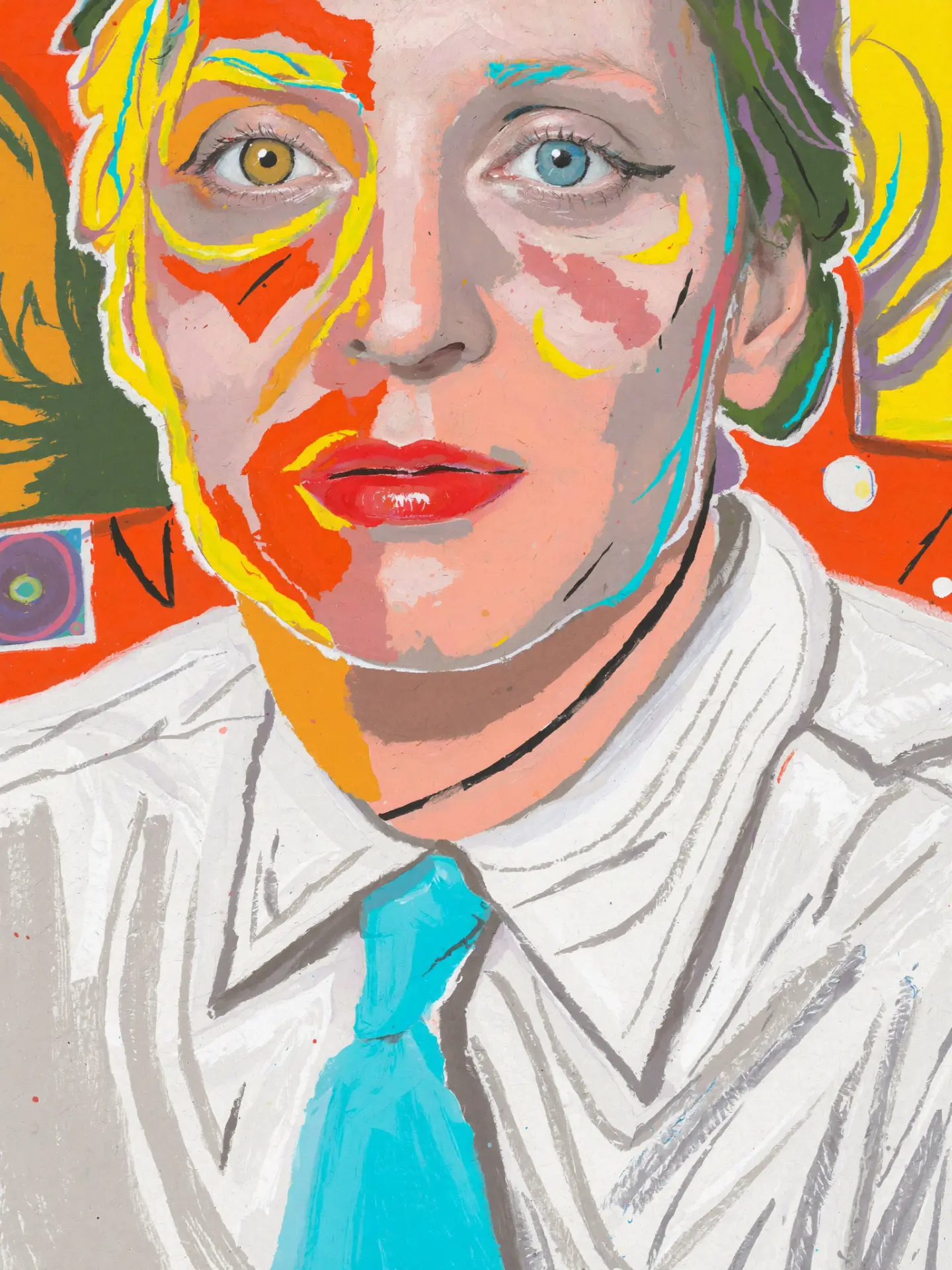 Hand-drawn portrait of Lu, 26, a Grove & Grain regular who listens to Synth Pastoral