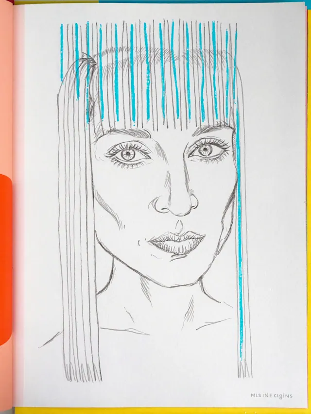 Small line portrait of Juno, a Grove & Grain visitor
