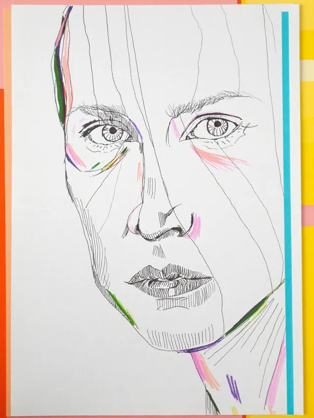 Small line portrait of Xenia, a Grove & Grain visitor