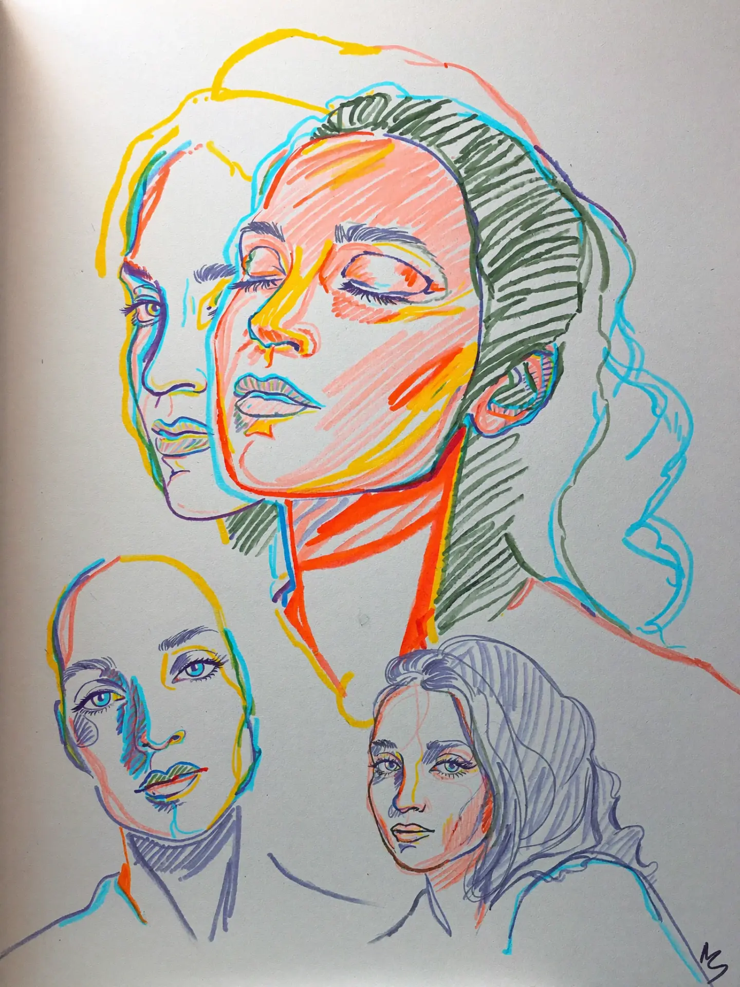 Oil pastel portrait of Kira, 19, a Grove & Grain regular who listens to Acid Folk